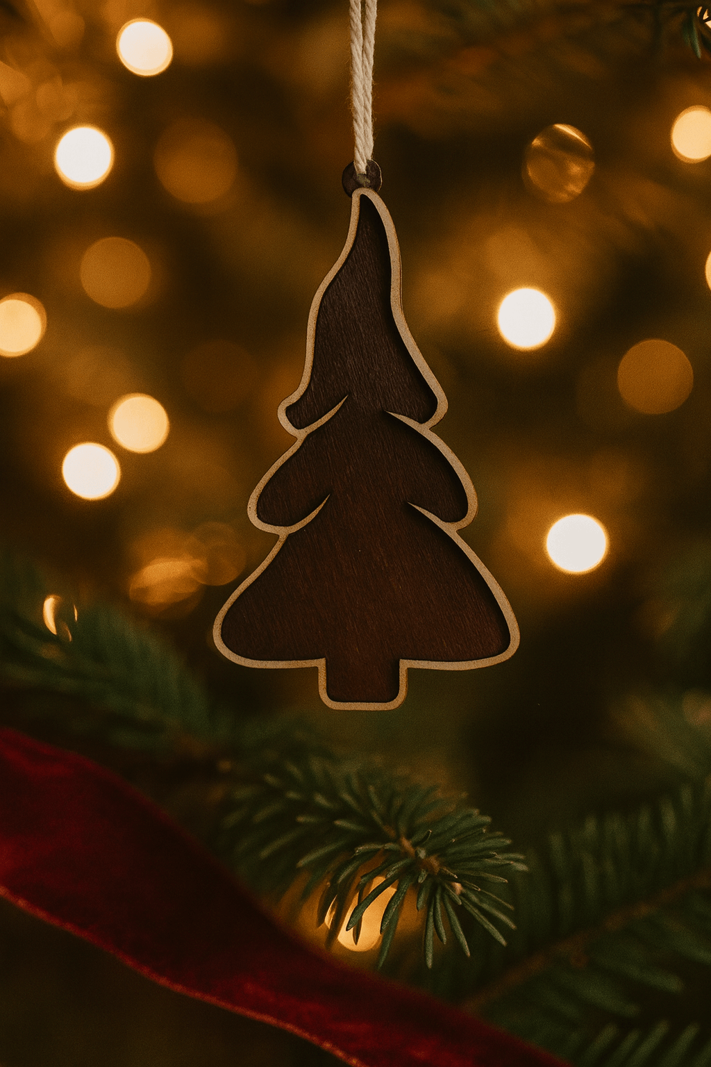 Wypalana ozdoba - Piernikowe Choinki 12 sztuk