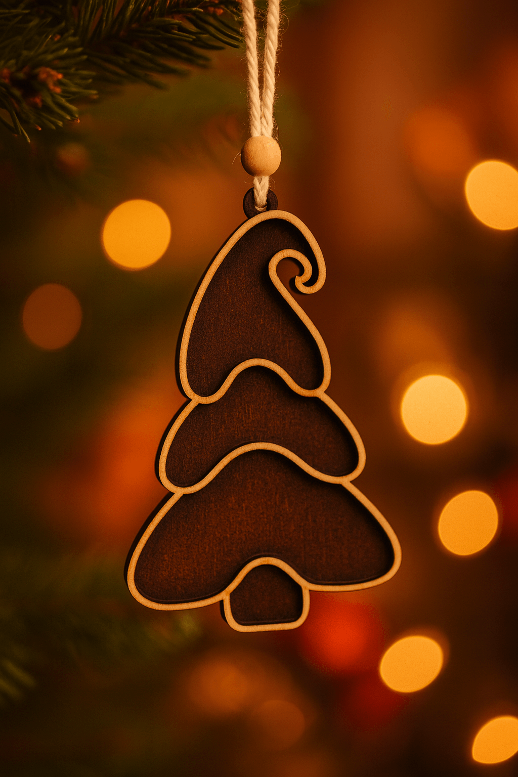 Wypalana ozdoba - Piernikowe choinki zestaw 12 sztuk