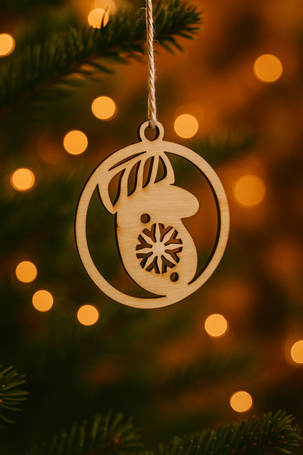 Wypalana ozdoba - Bombka z świąteczą rękawiczką - zestaw 5 sztuk