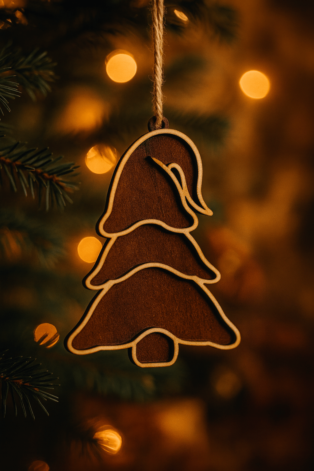 Wypalana ozdoba - Piernikowe Choinki 12 sztuk